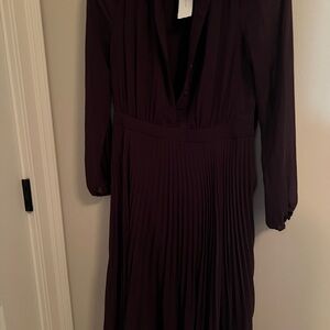 Ann Taylor Deep Purple Long Sleeve Dress